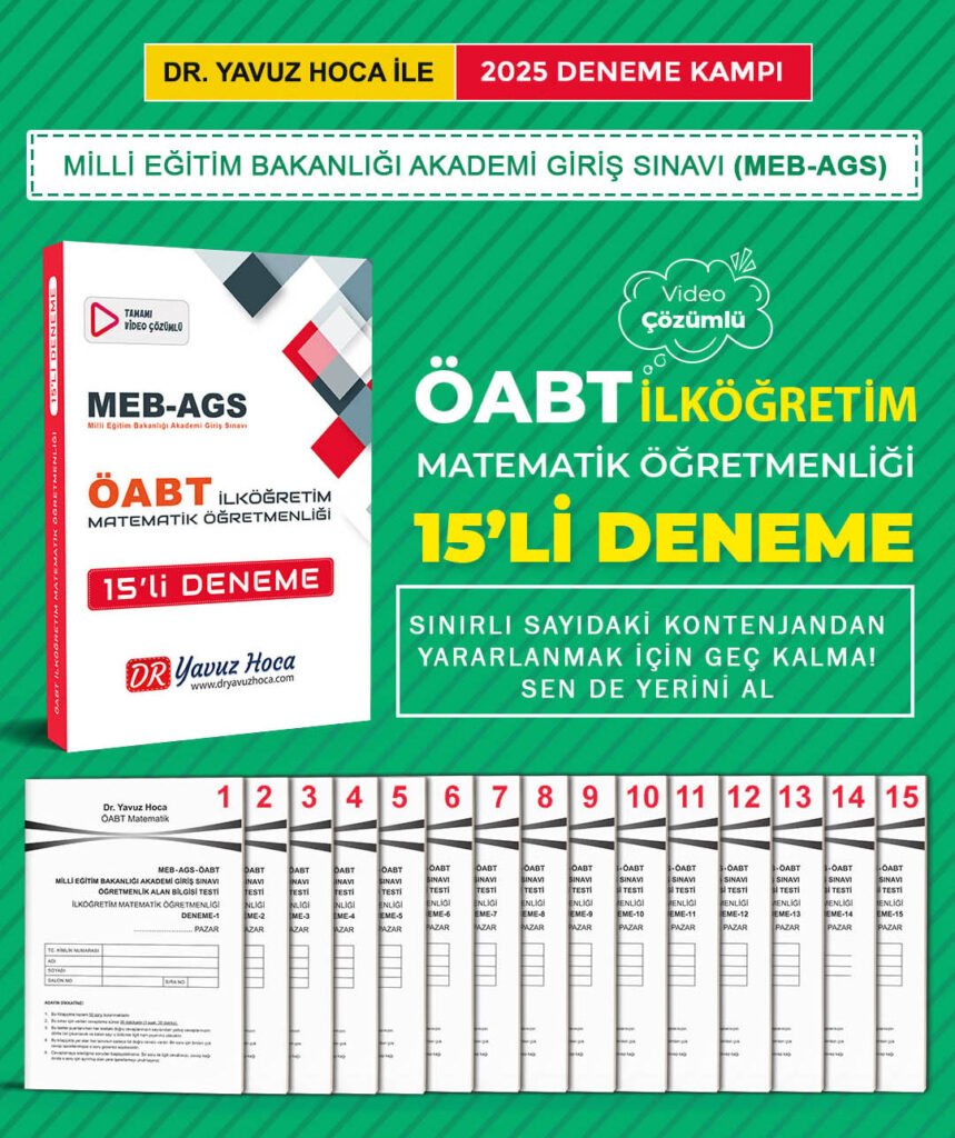 2025 MEB-AGS ÖABT İlköğretim Matematik Öğretmenliği Deneme